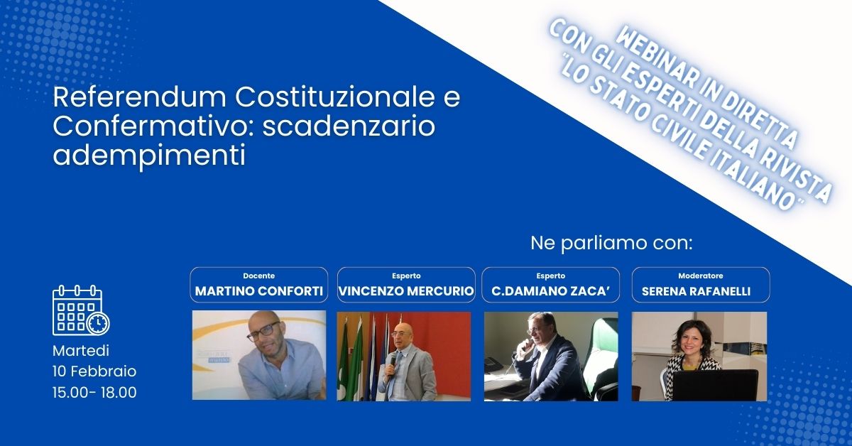 Referendum Costituzionale e Confermativo: scadenzario adempimenti 