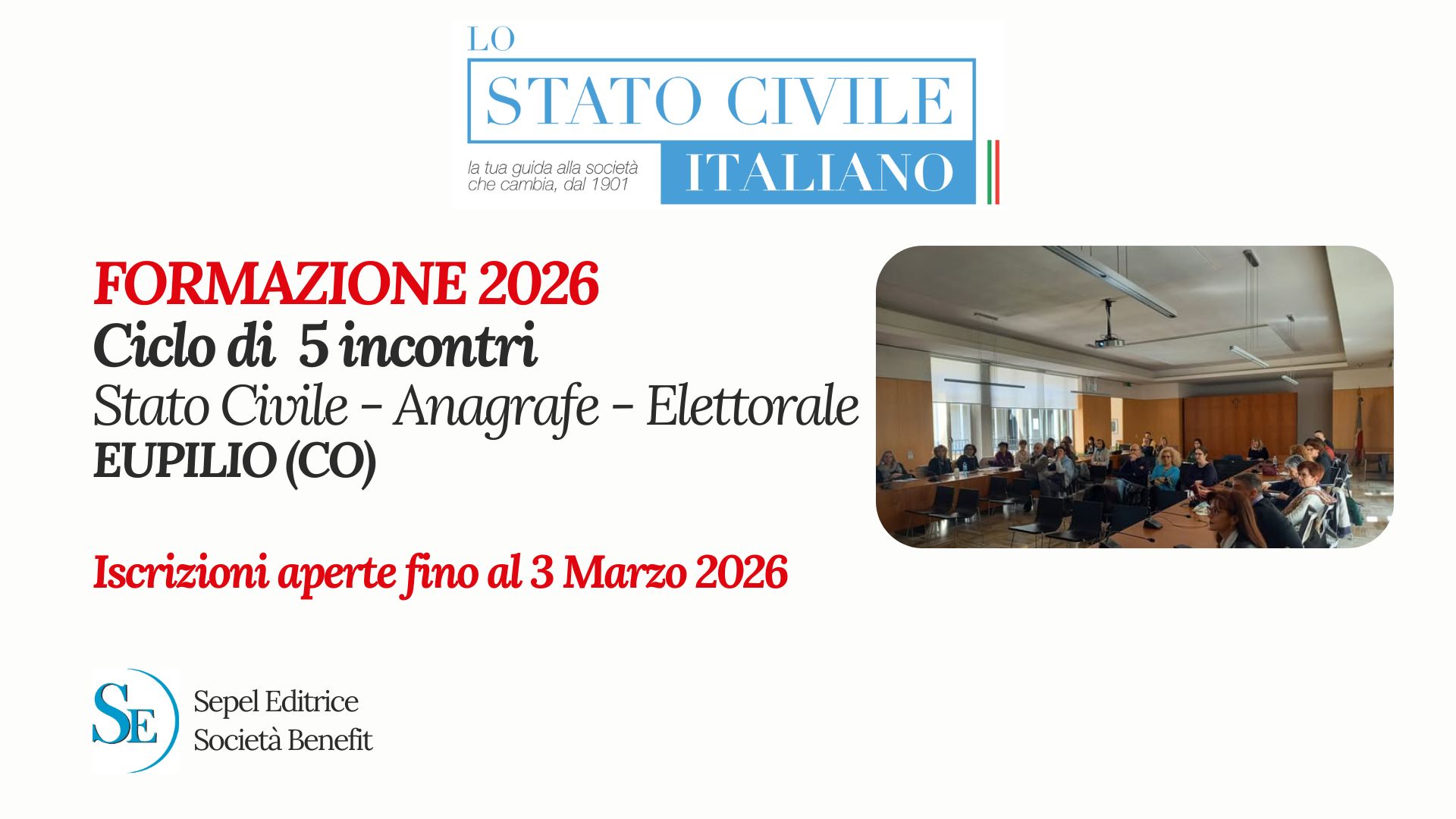 Formazione 2026 - EUPILIO (CO) - Aperte le iscrizioni